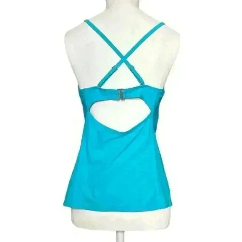 Athleta Turquoise Blue Underwire Tankini Top Size 38 B/C